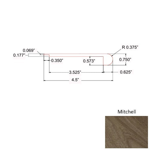 Sapphire Vinyl Mitchell Round Flush Stair Nose Quartz Enhanced UV Coating 1