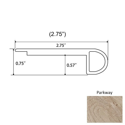 Sapphire Vinyl Parkway Round Flush Stair Nose Quartz Enhanced UV Coating 1