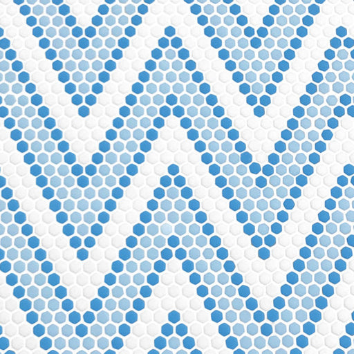 Geometro Amiens Coastal Matte Recycled Glass Mosaic - 11 3/8" x 13 3/4" x 1/4"