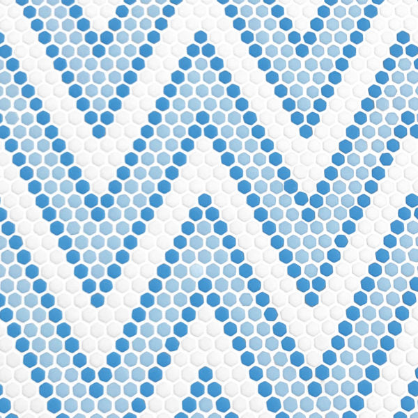 Geometro Amiens Coastal Matte Recycled Glass Mosaic - 11 3/8" x 13 3/4" x 1/4"