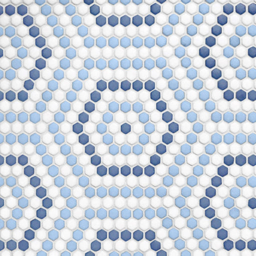 Geometro Belfort Coastal Matte Recycled Glass Mosaic - 10 3/4" x 14" x 1/4"