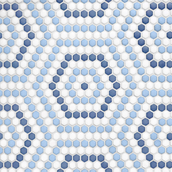 Geometro Belfort Coastal Matte Recycled Glass Mosaic - 10 3/4" x 14" x 1/4"