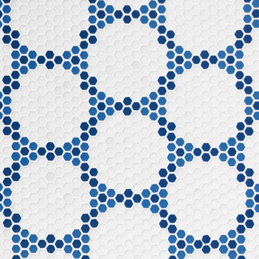 Geometro Bourges Coastal Matte Recycled Glass Mosaic - 11 13/16" x 13 3/4" x 1/4"