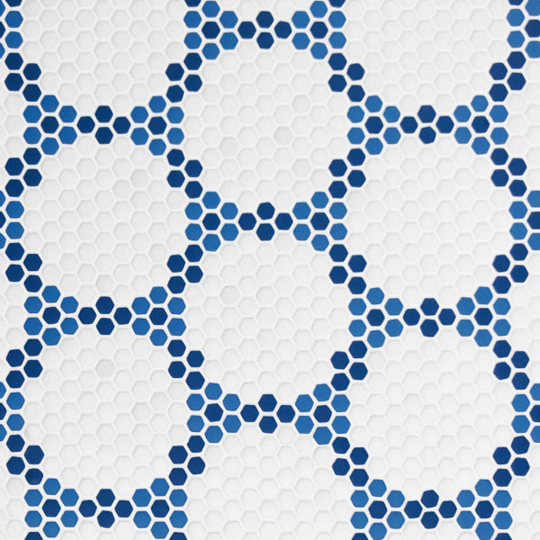 Geometro Bourges Coastal Matte Recycled Glass Mosaic - 11 13/16" x 13 3/4" x 1/4"