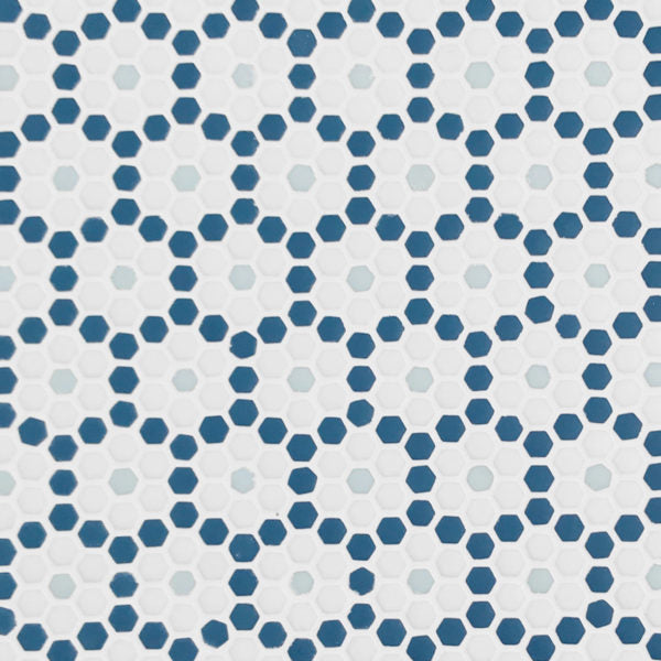 Geometro Dijon Coastal Matte Recycled Glass Mosaic - 12 3/16" x 13 5/16" x 3/8"