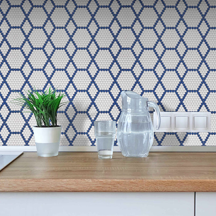 Clearance Sale! Geometro Tulle Coastal Recycled Glass Mosaic - 11 7/16" x 11 13/16"