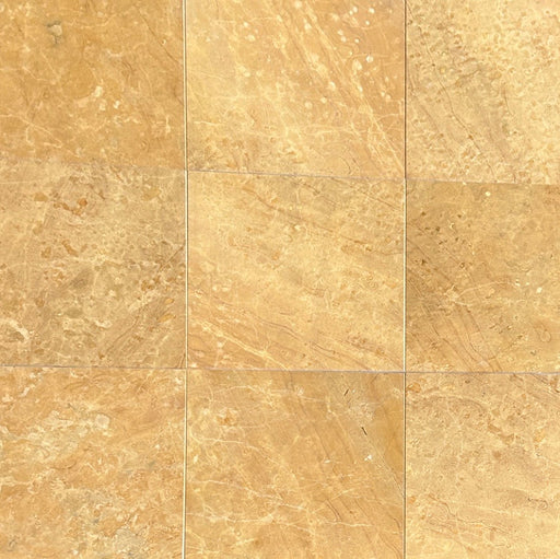 Full Tile Sample - Giallo Serena Limestone Tile - 12" x 12" x 3/8" Polished