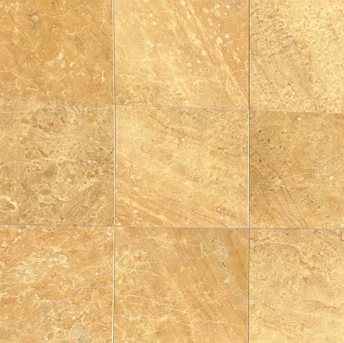 Full Tile Sample - Giallo Serena Limestone Tile - 12" x 12" x 3/8" Polished