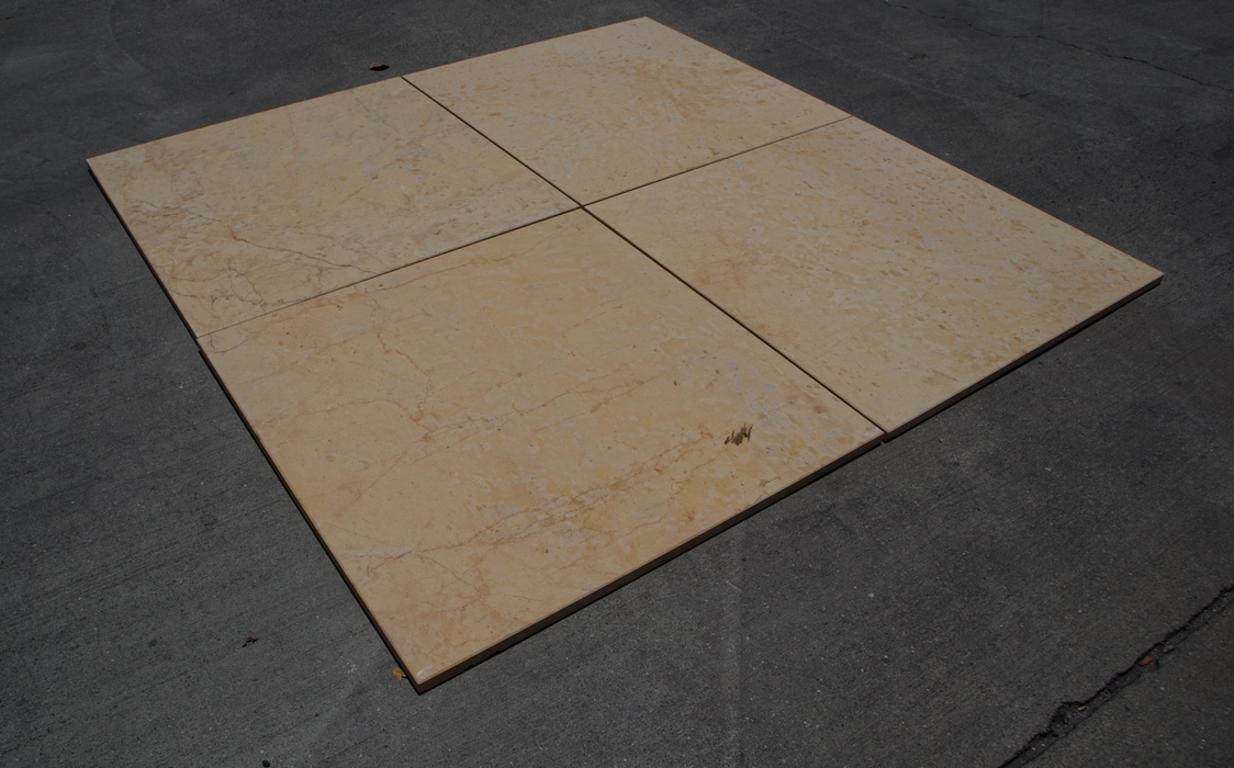 Giallo Serena Limestone Tile - 18" x 18" x 1/2" Leather