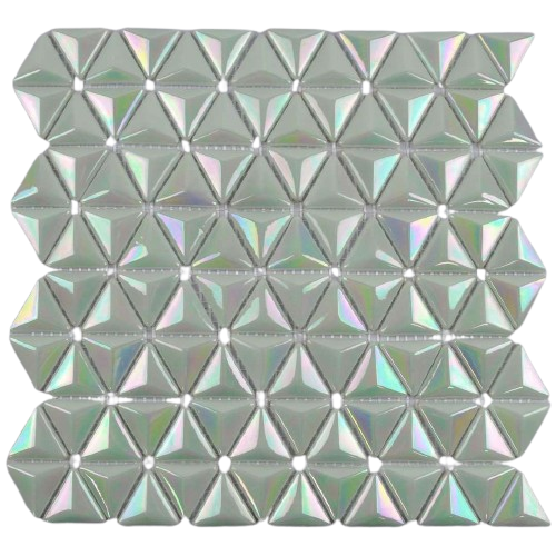 Glitz & Glamour Pearl Iridescent Glass Mosaic - 3D Triangle