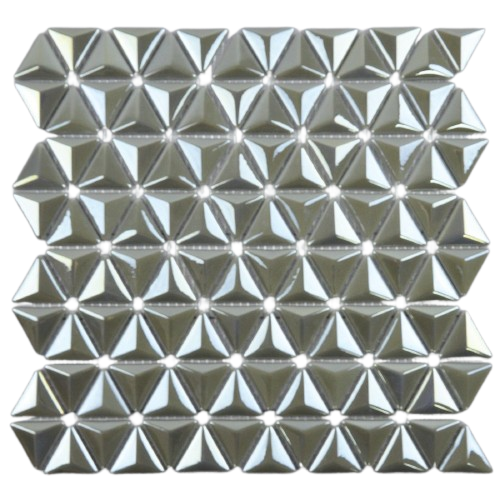Glitz & Glamour Steel Iridescent Glass Mosaic - 3D Triangle
