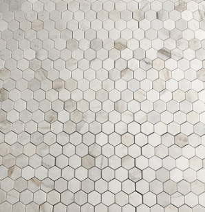 Glorious White Honed Marble Mosaic - 2" Hexagon