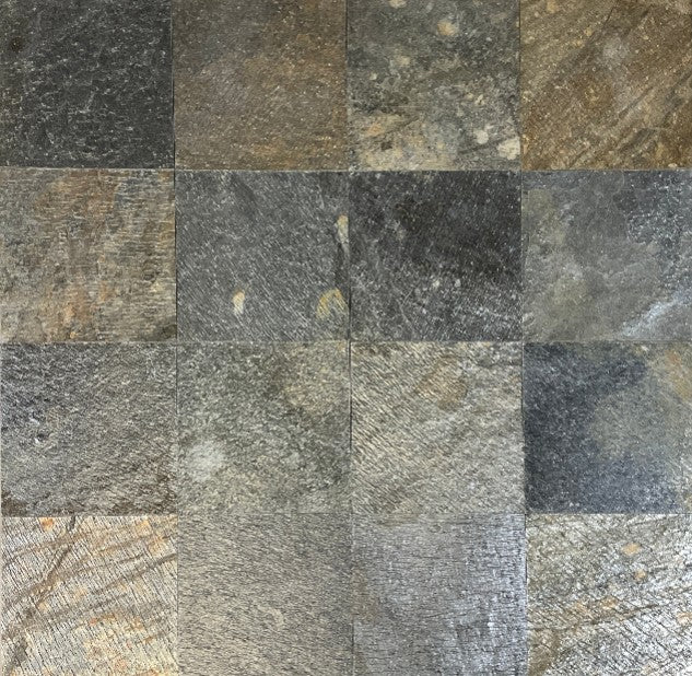 Gold Green Gauged Slate Tile - 12" x 12" x 0.375"