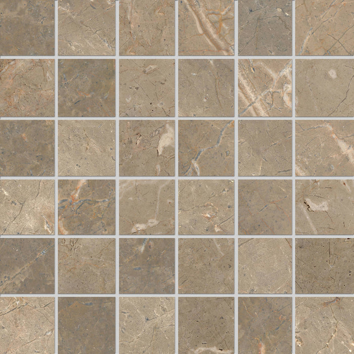 Full Sheet Sample - Golden Age Beige Porcelain Mosaic - 12" x 12" x 9 MM Matte