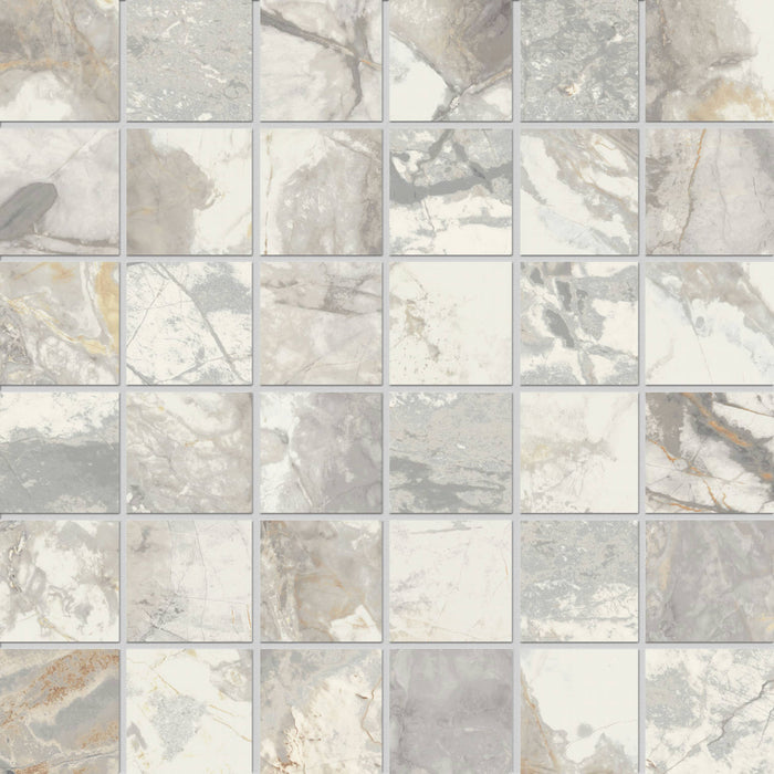 Full Sheet Sample - Golden Age White Porcelain Mosaic - 12" x 12" x 9 MM Matte