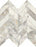 Full Sheet Sample - Golden Age White Chevron Porcelain Mosaic - 12" x 12" x 9 MM Matte