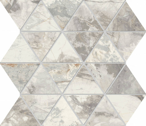 Full Sheet Sample - Golden Age White Triangle Porcelain Mosaic - 10.25" x 11.75" x 9 MM Matte