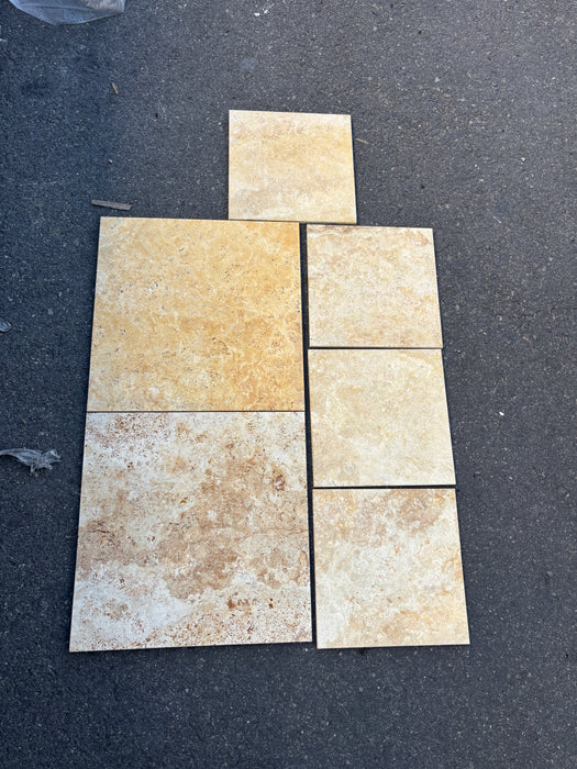Golden Sienna Travertine Tile Filled & Polished 1