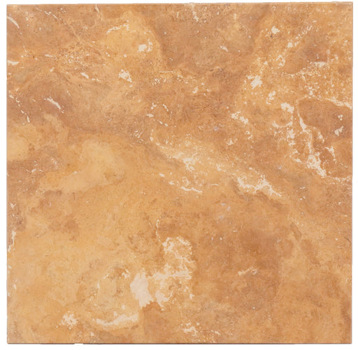 Full Tile Sample - Golden Sienna Travertine Tile - 18" x 18" x 1/2" Brushed
