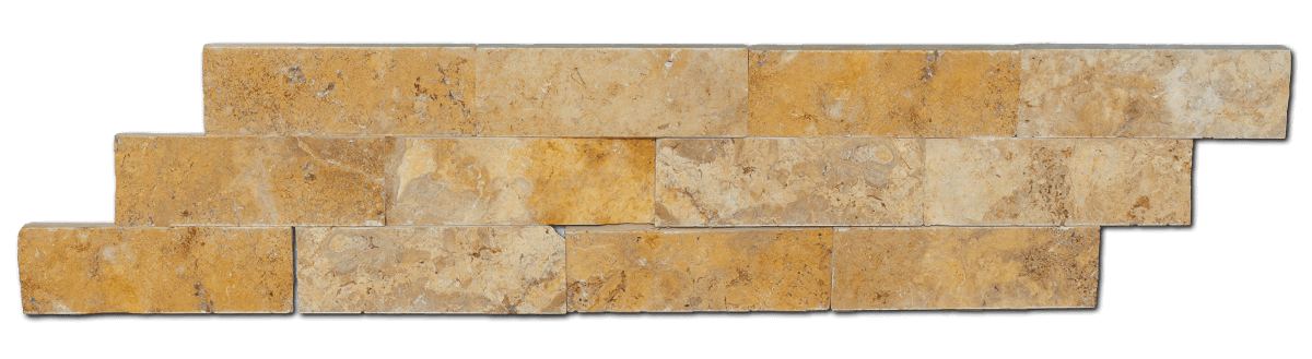 Golden Sienna Honed Travertine Mosaic - 2" x 6" Brick x 3/8"