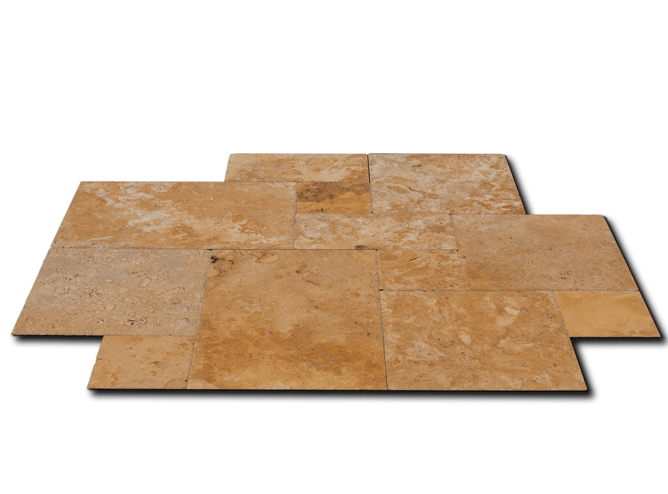 Golden Sienna Brushed Travertine Pattern - Various Sizes