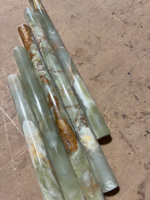 Green Multi Color Onyx Liner - 3/4" x 12" Bullnose Polished