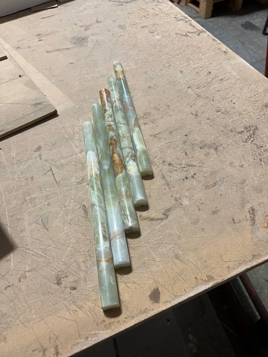 Polished Green Multi Color Onyx Liner - 3/4" x 12" Bullnose