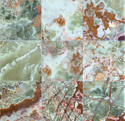 Full Tile Sample - Green Onyx Tile - 4" x 4" x 3/8" Polished