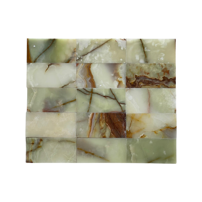 Green Onyx Polished Onyx Tile - 3" x 6"