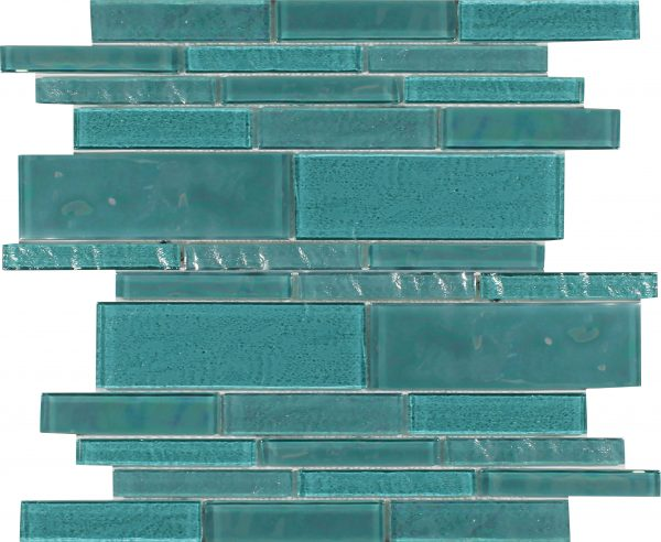 Full Sheet Sample - Aquatica Treasure Greenstone Random Linear Glass M ...