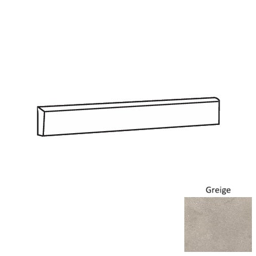 +One Greige Porcelain Floor & Wall Trim - 3" x 24" Bullnose