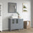 CVC Grey Solid Wood with Basin Engineered Marble Top and Mirror CVC24 Bathroom Cabinet - 36" x 18.5" x 36"
