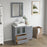 CVC Grey Solid Wood with Basin Engineered Marble Top and Mirror CVC24 Bathroom Cabinet - 36" x 18.5" x 36"