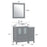 CVC Grey Solid Wood with Basin Engineered Marble Top and Mirror CVC24 Bathroom Cabinet - 36" x 18.5" x 36"