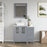 CVC Grey Solid Wood with Basin Engineered Marble Top and Mirror CVC24 Bathroom Cabinet - 36" x 18.5" x 36"