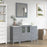 CVC Grey Solid Wood with Basin Engineered Marble Top and Mirror CVC24 Bathroom Cabinet - 48" x 18.5" x 36"