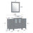 CVC Grey Solid Wood with Basin Engineered Marble Top and Mirror CVC24 Bathroom Cabinet - 48" x 18.5" x 36"