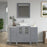 CVC Grey Solid Wood with Basin Engineered Marble Top and Mirror CVC24 Bathroom Cabinet - 48" x 18.5" x 36"