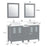 CVC Grey Solid Wood with Basin Engineered Marble Top and Mirror CVC24 Bathroom Cabinet - 60" x 18.5" x 36"