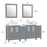 CVC Grey Solid Wood with Basin Engineered Marble Top and Mirror CVC24 Bathroom Cabinet - 72" x 18.5" x 36"