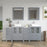 CVC Grey Solid Wood with Basin Engineered Marble Top and Mirror CVC24 Bathroom Cabinet - 72" x 18.5" x 36"