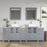CVC Grey Solid Wood Freestanding Vanity Cabinet - 84" x 18.5" x 36"