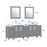 CVC Grey Solid Wood Freestanding Vanity Cabinet - 84" x 18.5" x 36"