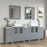 CVC Grey Solid Wood Freestanding Vanity Cabinet - 84" x 18.5" x 36"