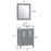 CVC Grey Solid Wood Bathroom Cabinet - 24" x 18.5" x 36"