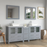 CVC Solid Wood Grey Bathroom Cabinet Grey