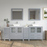 CVC Solid Wood Grey Bathroom Cabinet Grey