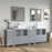 CVC Solid Wood Grey Bathroom Cabinet Grey