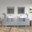 CVC Solid Wood Grey Bathroom Cabinet Grey