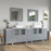 CVC Solid Wood Grey Bathroom Cabinet Grey